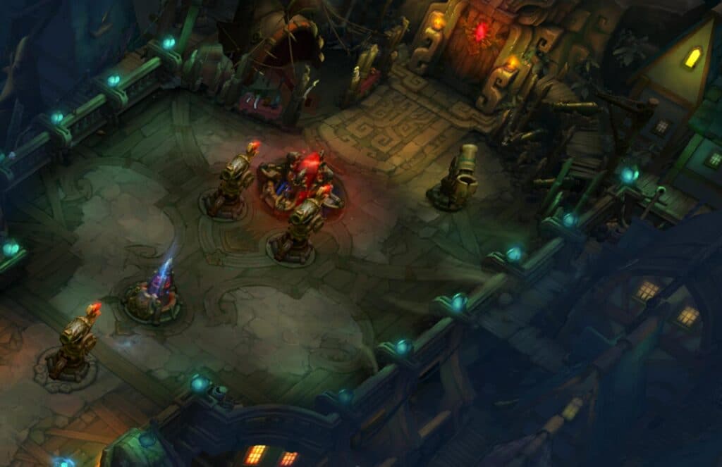 The cannon in Butcher's Bridge (Image via Riot Games)