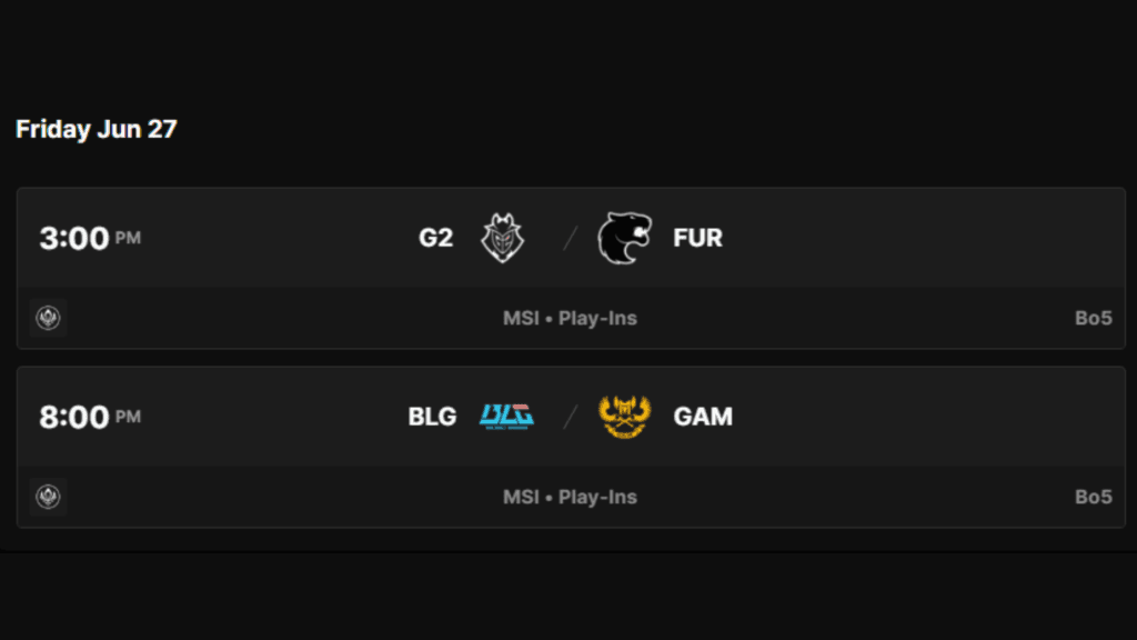 G2 Esports will face FURIA in the opening match of MSI 2025 (Image via Riot Games)