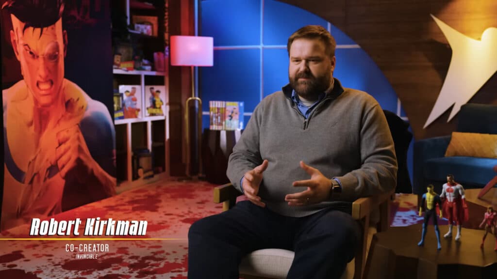 Robert Kirkman talking about the Invincible VS fighting game (Image via EvoFGC)