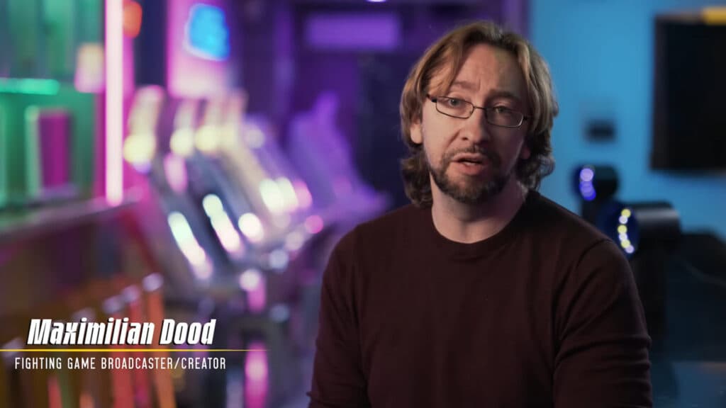 Maximilian Dood talking about the Invincible VS fighting game (Image via EvoFGC)