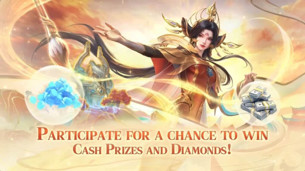 Participate in the event to win in-game diamonds or cash prizes (Image via MOONTON Games)
