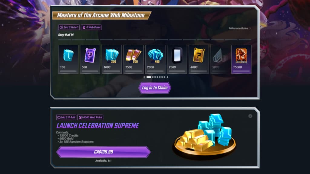New Marvel Snap web shop (Screenshot via esports.gg)