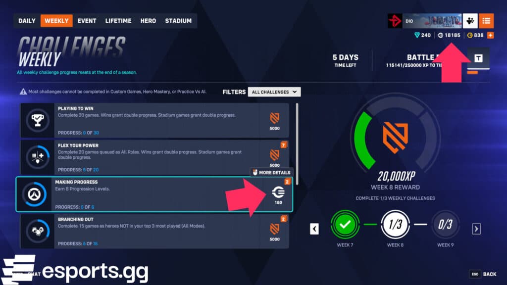 How to get Overwatch 2 Credits (Screenshot via esports.gg)