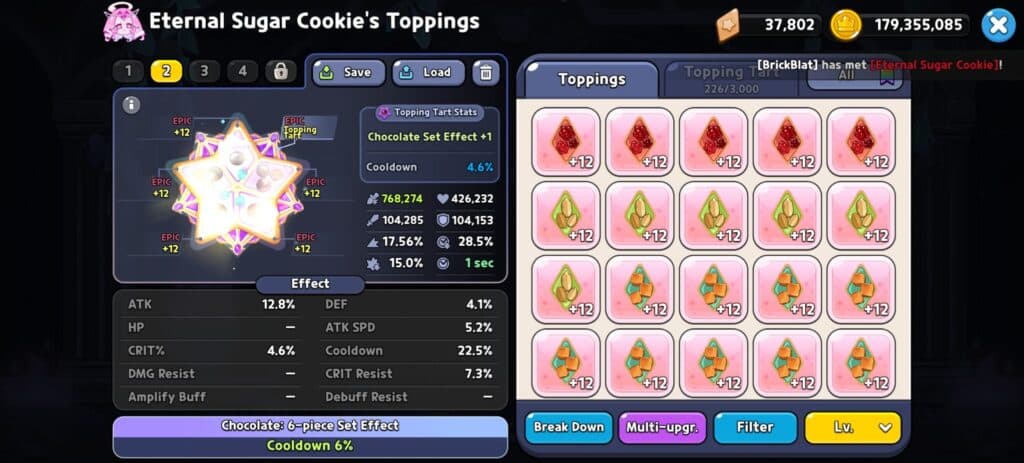 Swift Chocolate should make Eternal Sugar's initial cooldown 1 second. (Screenshot via esports.gg)