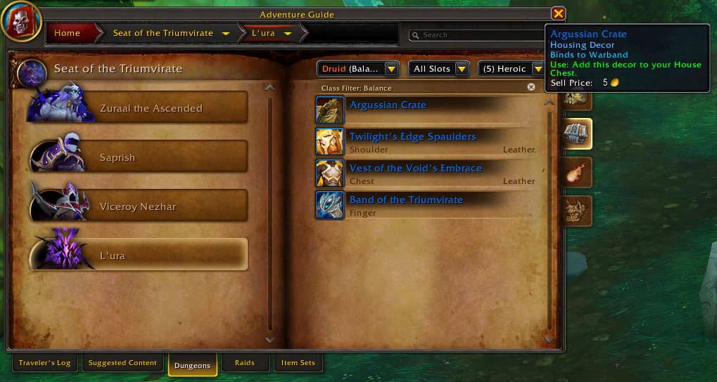 Screenshot of some WoW housing items (Image via Blizzard Entertainment)