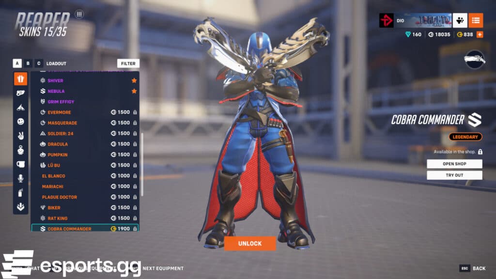 How to unlock the Overwatch 2 G.I. Joe skins individually (Screenshot via esports.gg)