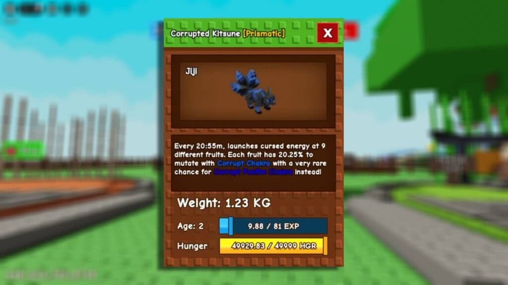 Corrupted Kitsune trait in Grow a Garden (Image via esports.gg)