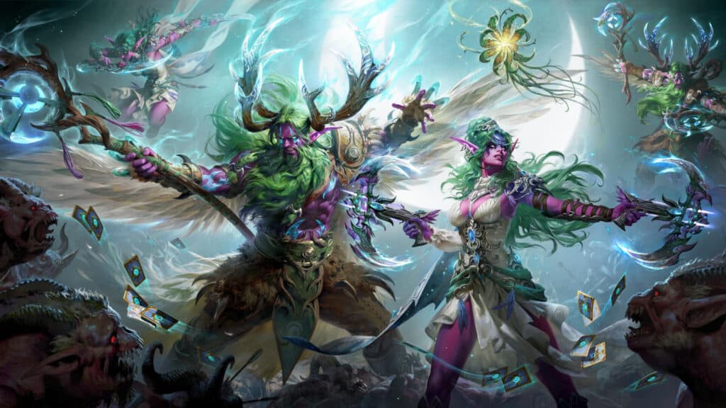 Artwork of Malfurion and Tyrande (Image via Blizzard Entertainment and NetEase Games)