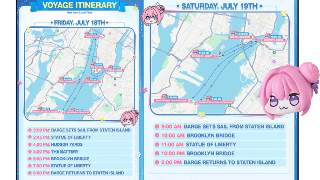 DoroFamily Tour Hudson River schedule