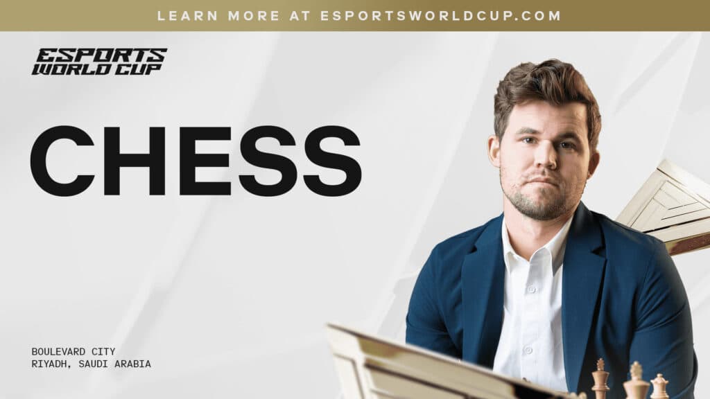 Magnus Carlsen at the chess EWC (image via Esports World Cup)