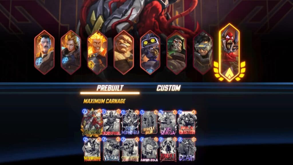 Pre-made decks in the game mode (Image via Second Dinner and DekksterGaming)