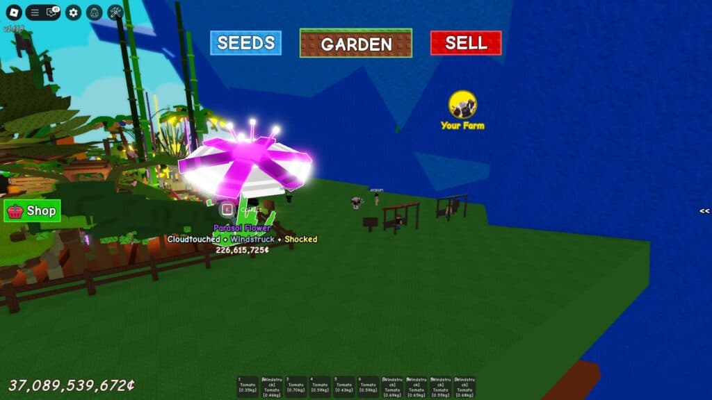 Nope, that's not a blue wall. It's a fruit harvested by another player (Screenshot via esports.gg)