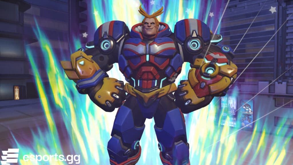 Reinhardt is a tank hero in Overwatch 2 (Screenshot via esports.gg)