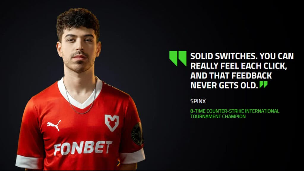 Spinx on the Razer DeathAdder V4 (Image via Razer)