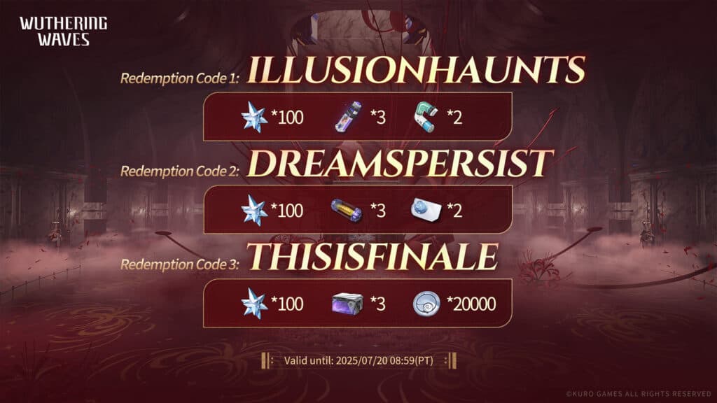 WuWa 2.5 codes (image via Kuro Games)