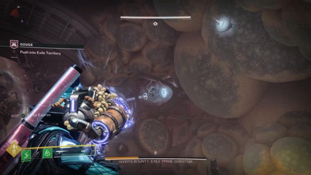 Shoot the hidden satellite to activate the portal. (Screenshot by esports.gg)