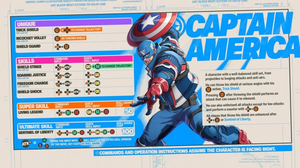 Captain America in MARVEL Tōkon: Fighting Souls (Image via Arc System Works)