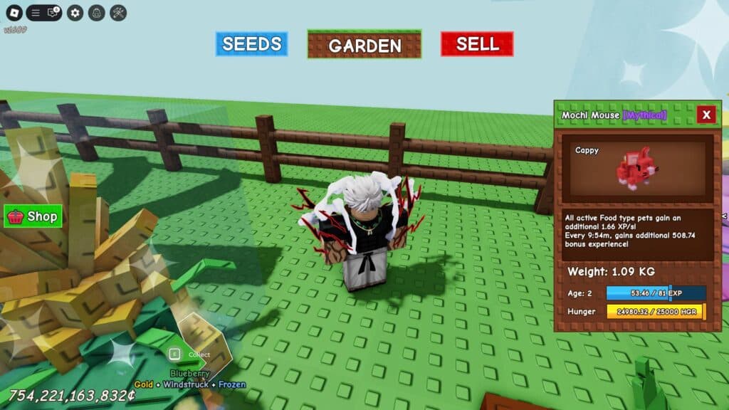 Mochi Mouse trait in Grow a Garden (Screenshot via esports.gg)