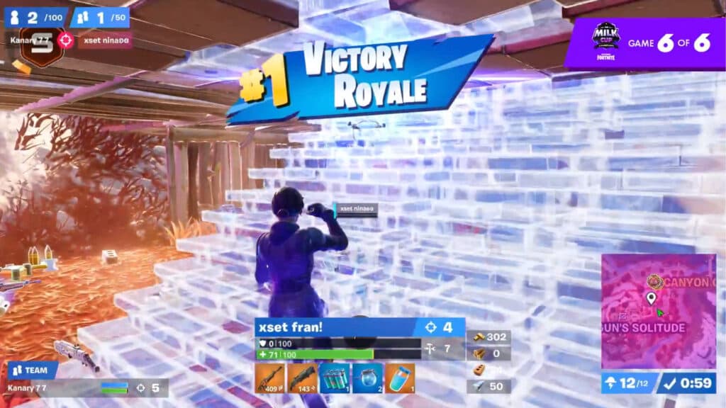 Fraanticc and Kanary claiming their third Victory Royale (Image via Gonna Need Milk)