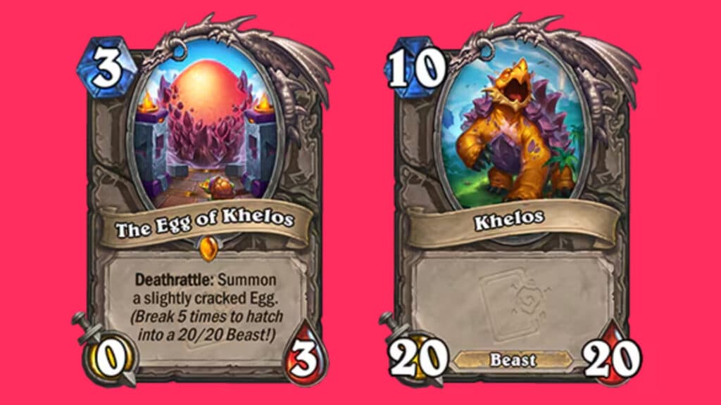 The Egg of Khelos and Khelos in Hearthstone (Image via Blizzard Entertainment)