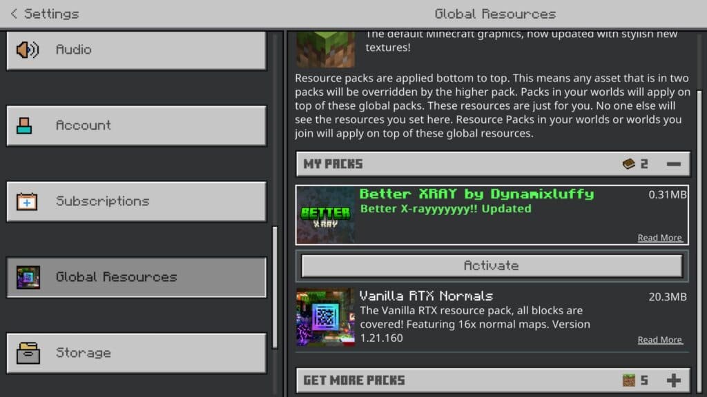 Activate the X-ray add-on to see through blocks in Minecraft (Screenshot via esports.gg)