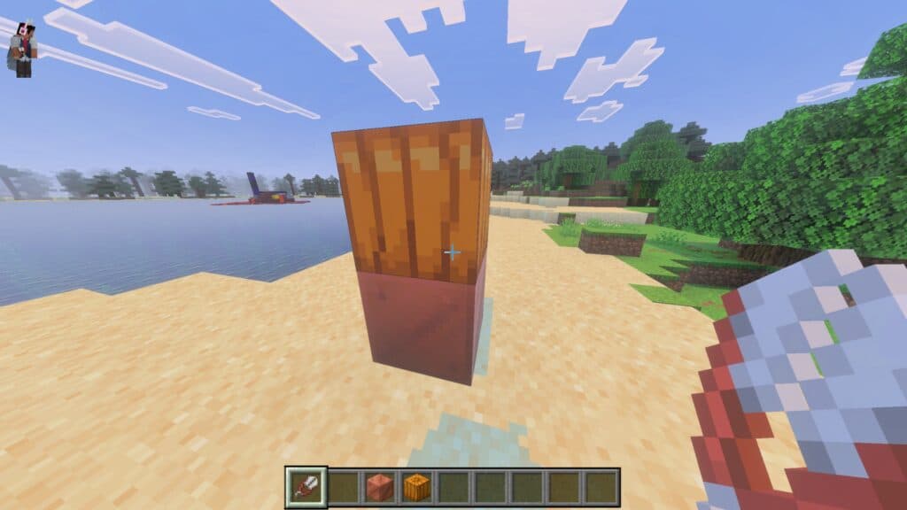 You can also place a pumpkin, then carve it with shears to spawn a Copper Golem (Screenshot via esports.gg)