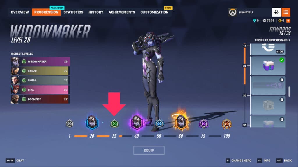 Overwatch 2 hero badges screenshot (Image via Blizzard Entertainment)