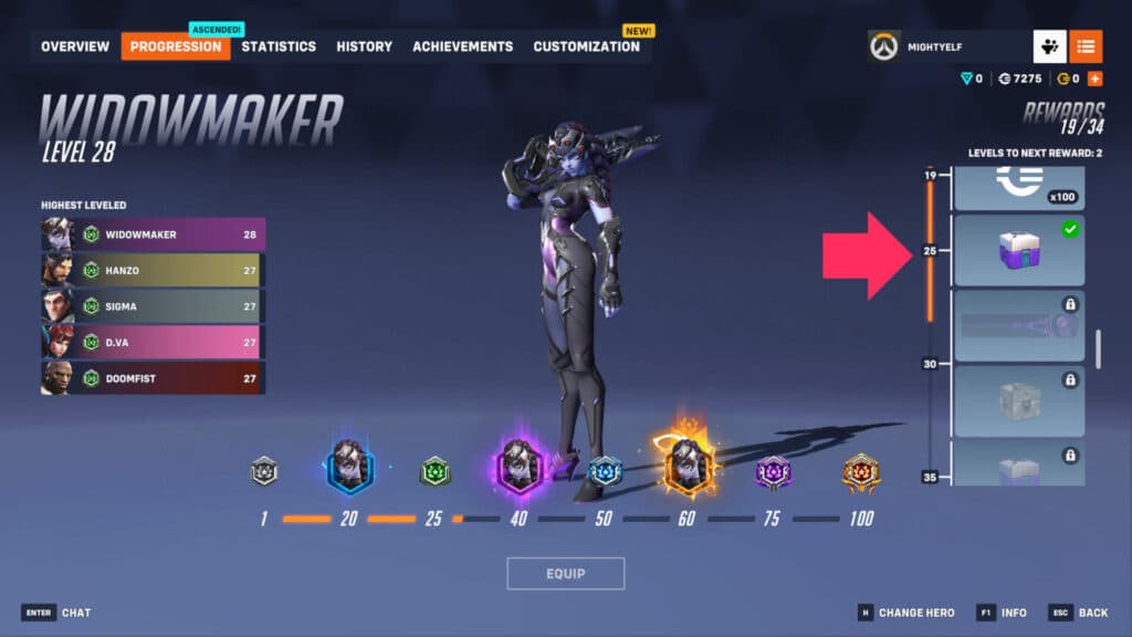 The new system features milestone rewards for each Overwatch 2 hero (Image via Blizzard Entertainment)