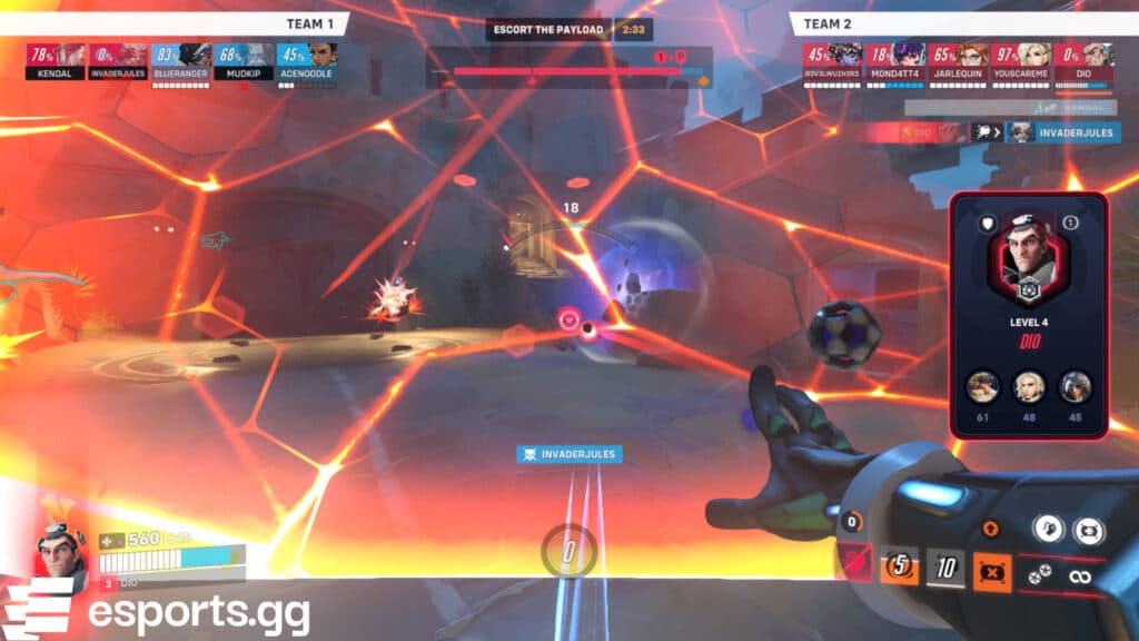 Sigma using Accretion in Overwatch 2 (Screenshot via esports.gg)