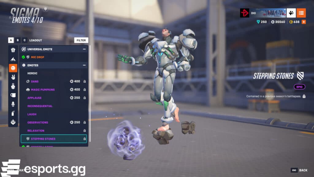 Azazus' Sigma rap has multiple Overwatch 2 references such as this specific Sigma emote (Screenshot via esports.gg)