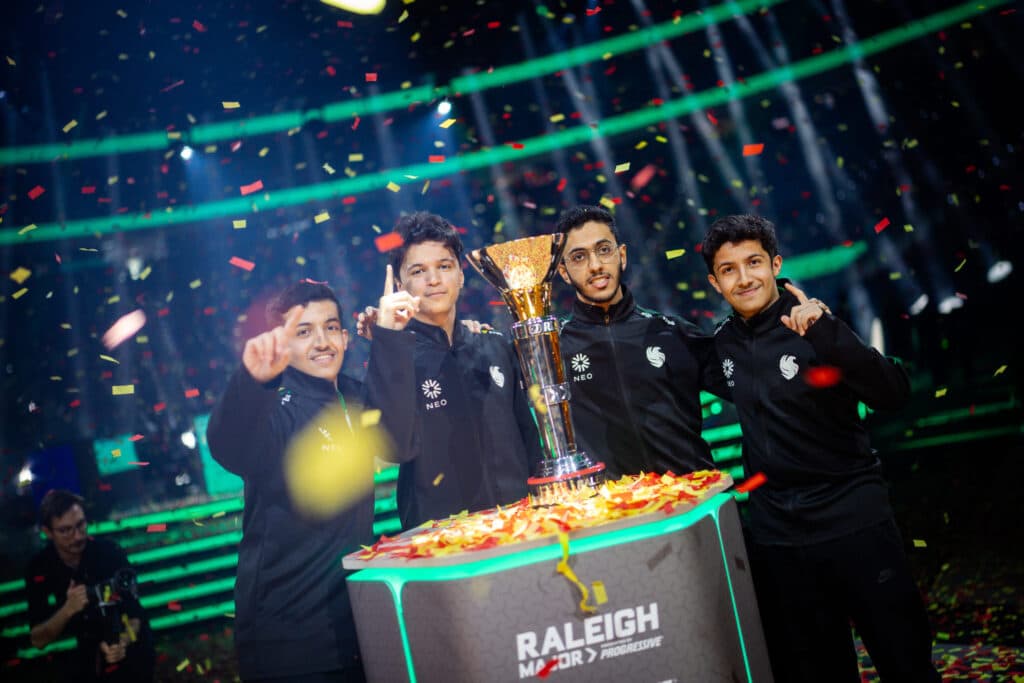 Team Falcons at the Raleigh Major 2025 (photo via Rocket League Esports)