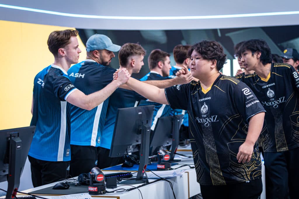 GamerLegion and The MongolZ (Photo via Esports World Cup | Sophie Barrowclough)