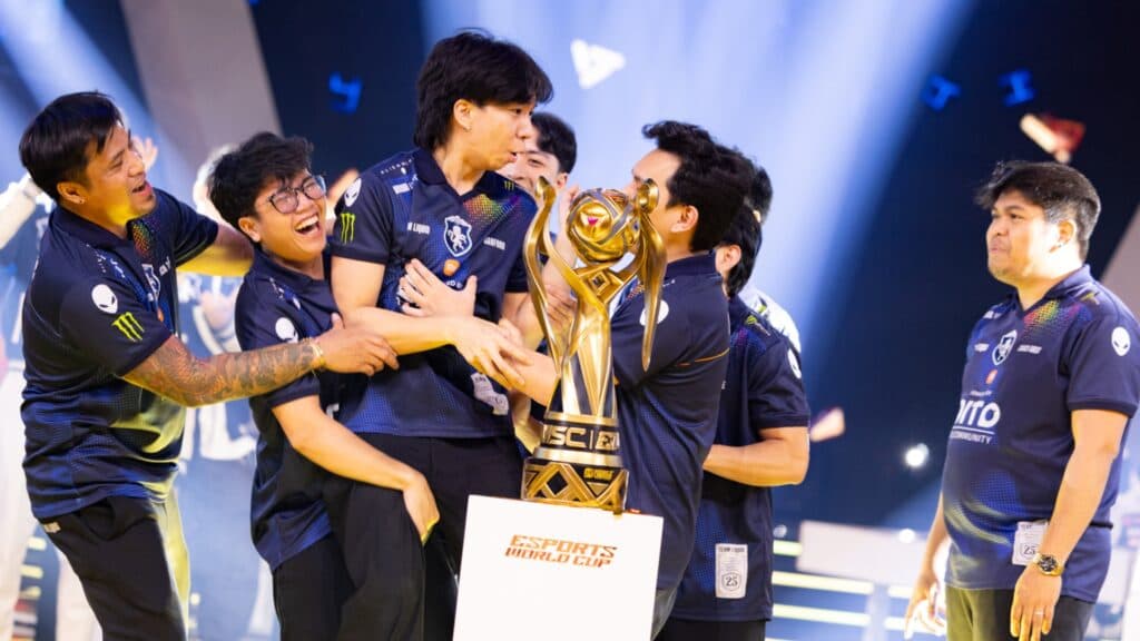 Team Liquid PH gets one more trophy for their cabinet. (Image via MOONTON Games, Esports World Cup)