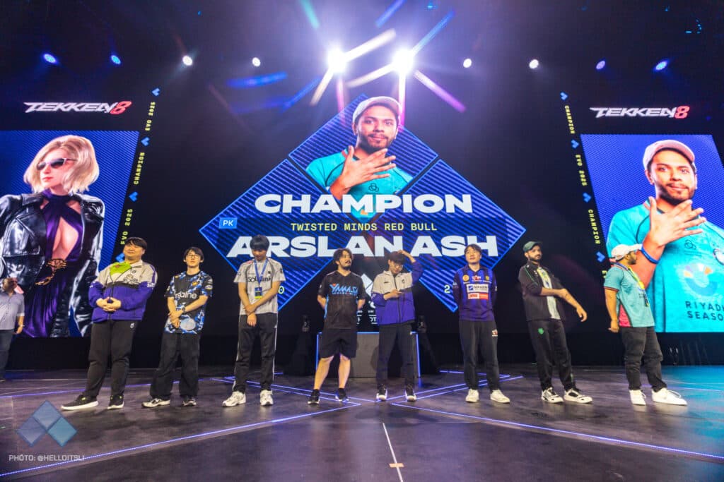 The top 8 players at TEKKEN 8 Evo 2025 (photo via Evo)