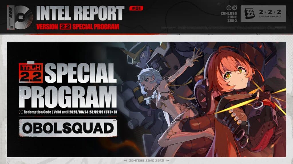 ZZZ 2.2 redeem code (image via via HoYoverse)