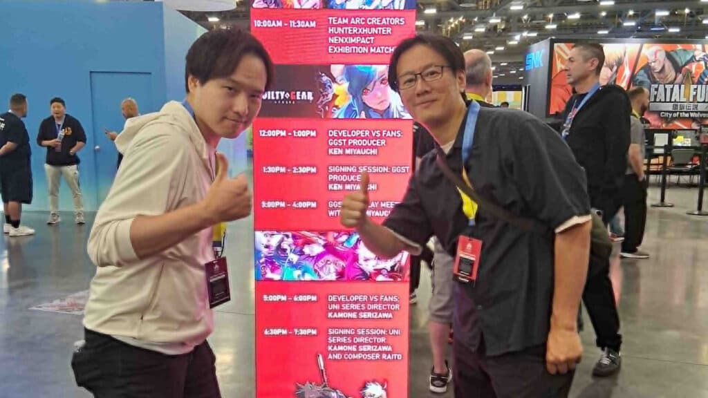 Photo of Ken Miyauchi and Kamone Serizawa (Image via Arc System Works)