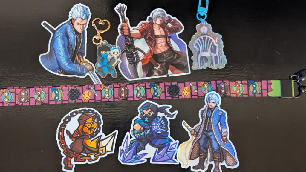 The Sub-Zero keychain and TMNT lanyard are from Onua_TF's booth (Image via esports.gg)
