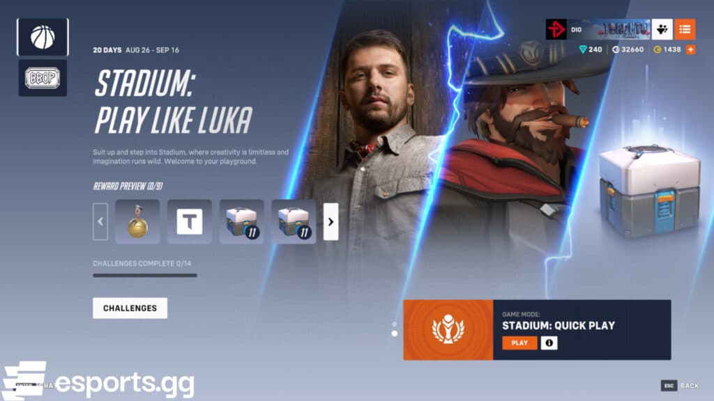 Overwatch 2 Play Like Luka event information (Screenshot via esports.gg)