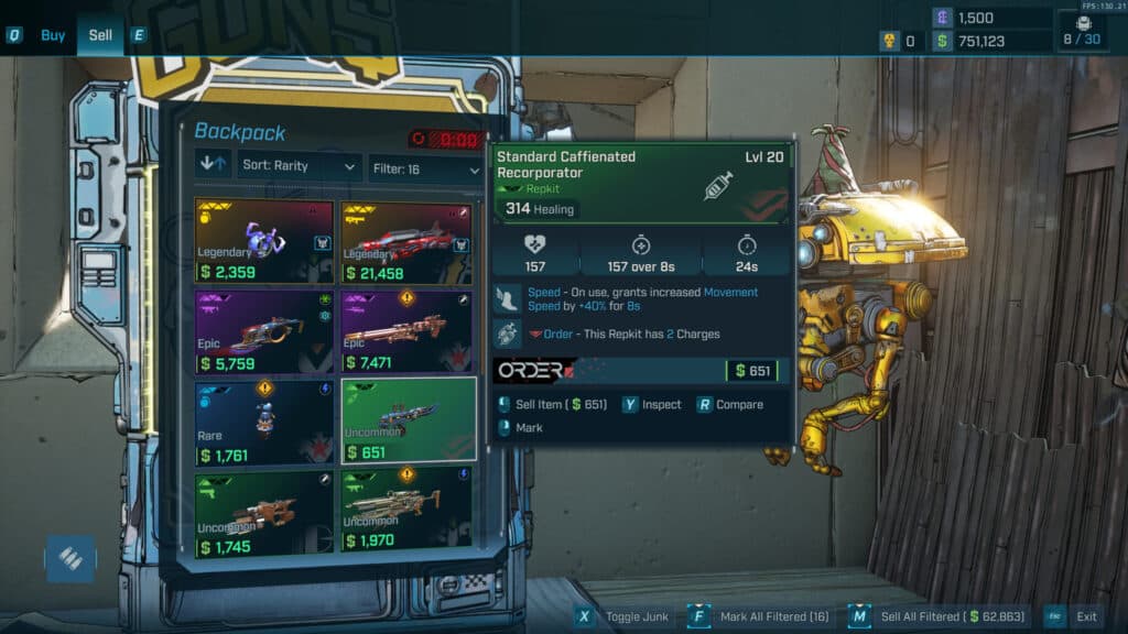 Selling the correct items to the vending machine. Screenshot by esports.gg