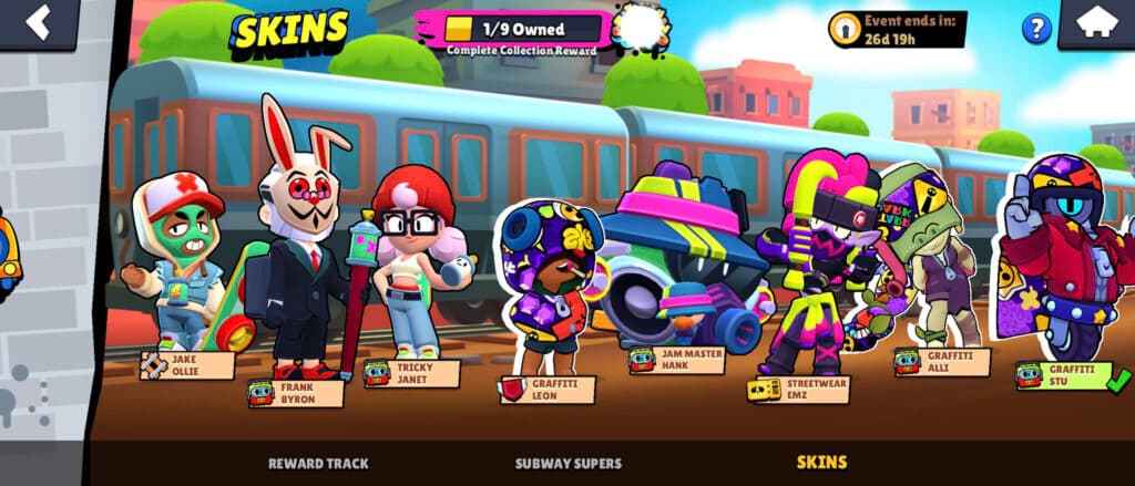 Subway Surfers event skins in Brawl Stars (image via esports.gg)