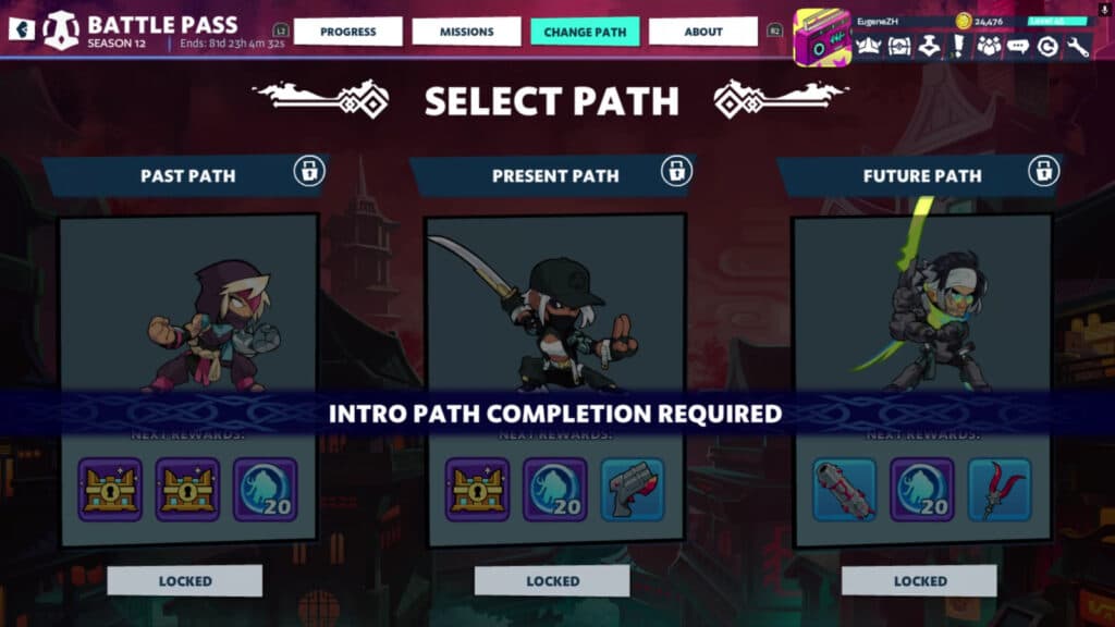 Time travel in three Battle Pass 12 Main Paths (Image via esports.gg)
