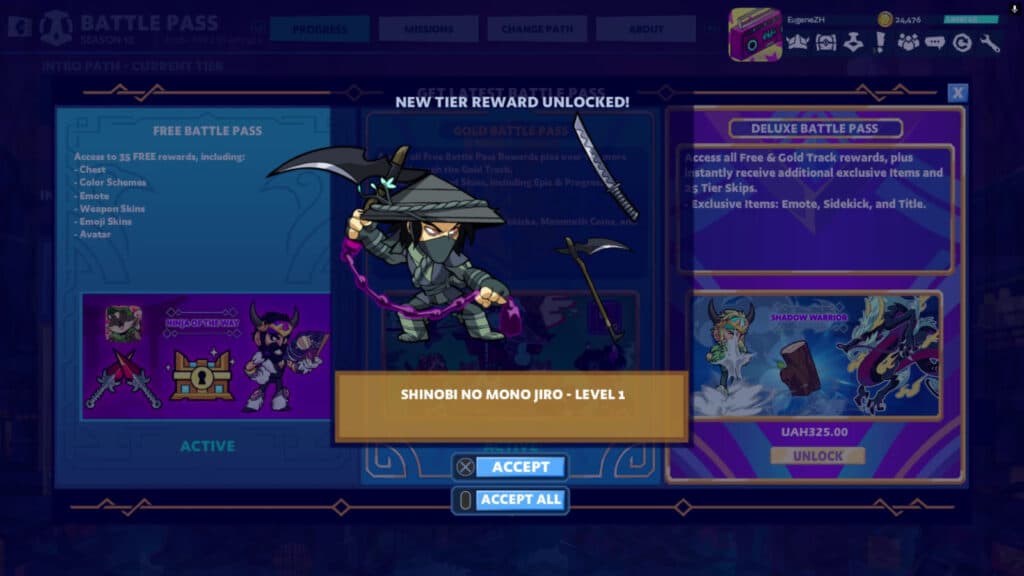 Obtaining the Battle Pass Jiro skin (Image via esports.gg)