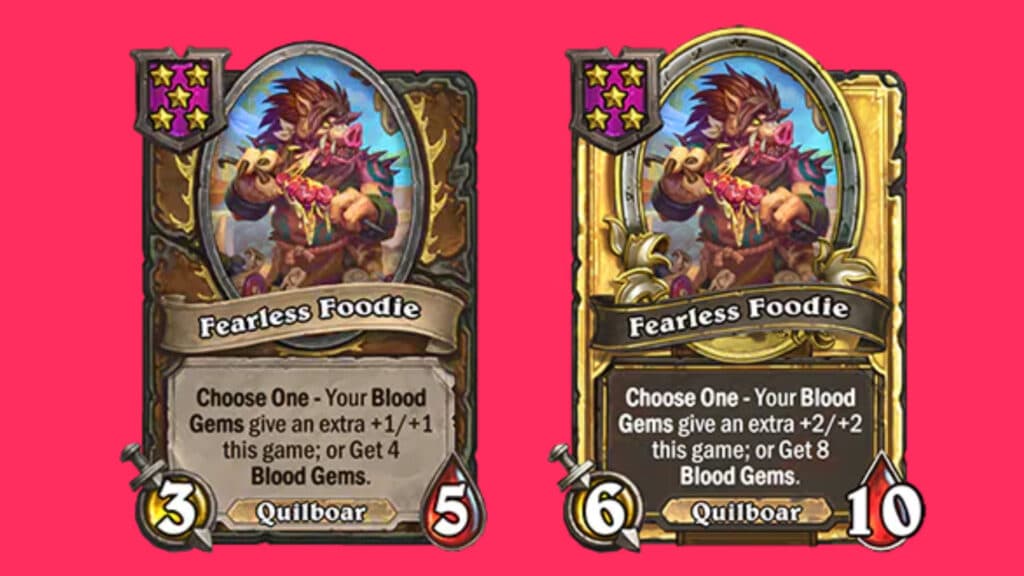Fearless Foodie in Hearthstone Battlegrounds (Images via Blizzard Entertainment)
