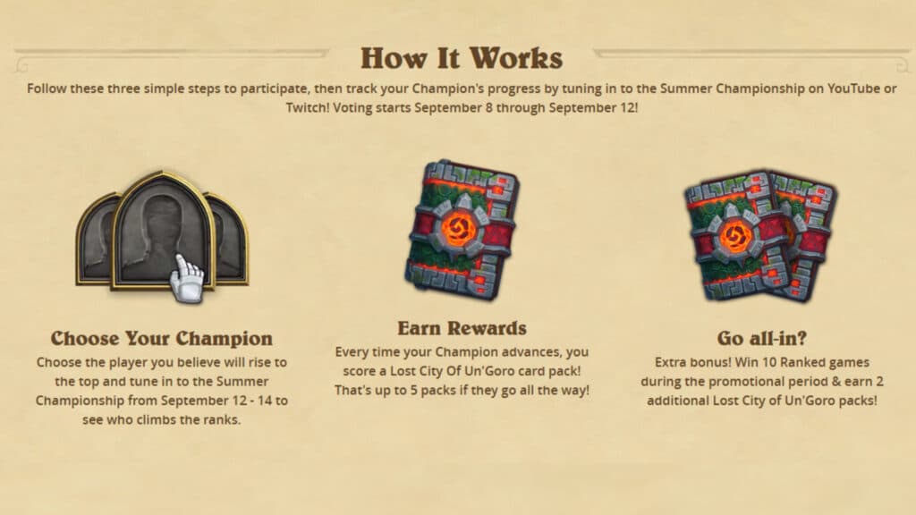 How the Choose Your Champion event works (Image via Blizzard Entertainment)