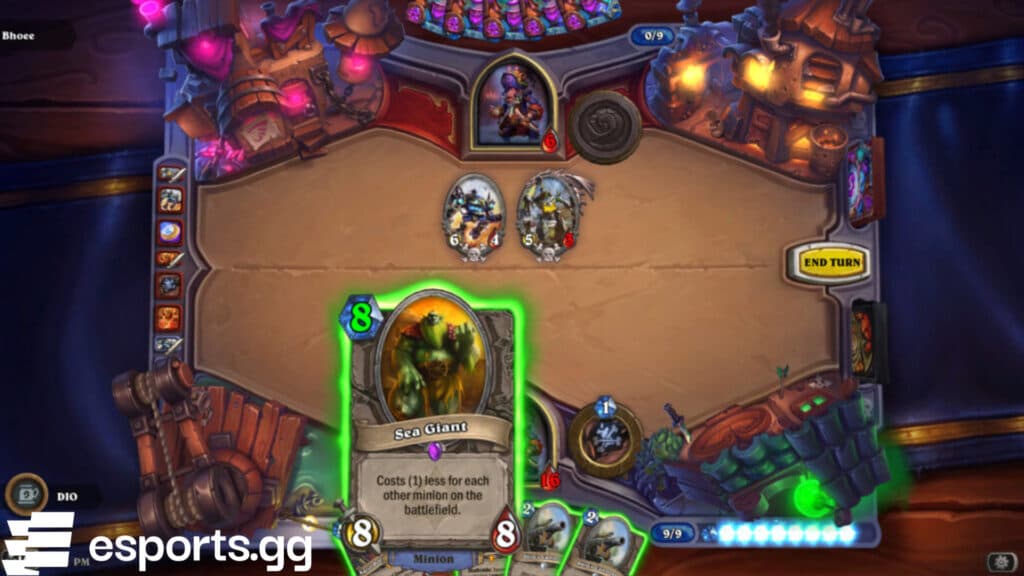 Candlebeard giving Charge to Sea Giant for lethal (Screenshot via esports.gg)