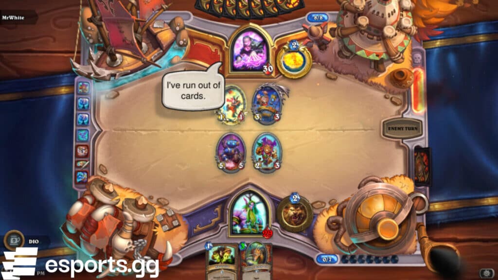 Pick a Hand, Any Hand Tavern Brawl gameplay (Screenshot via esports.gg)