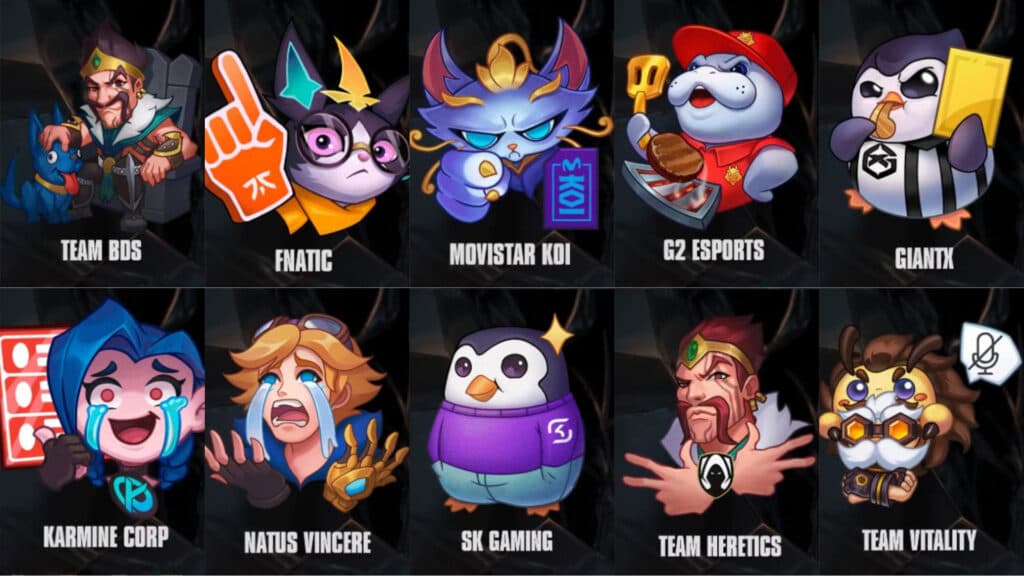 LEC team emotes (Image via Riot Games)