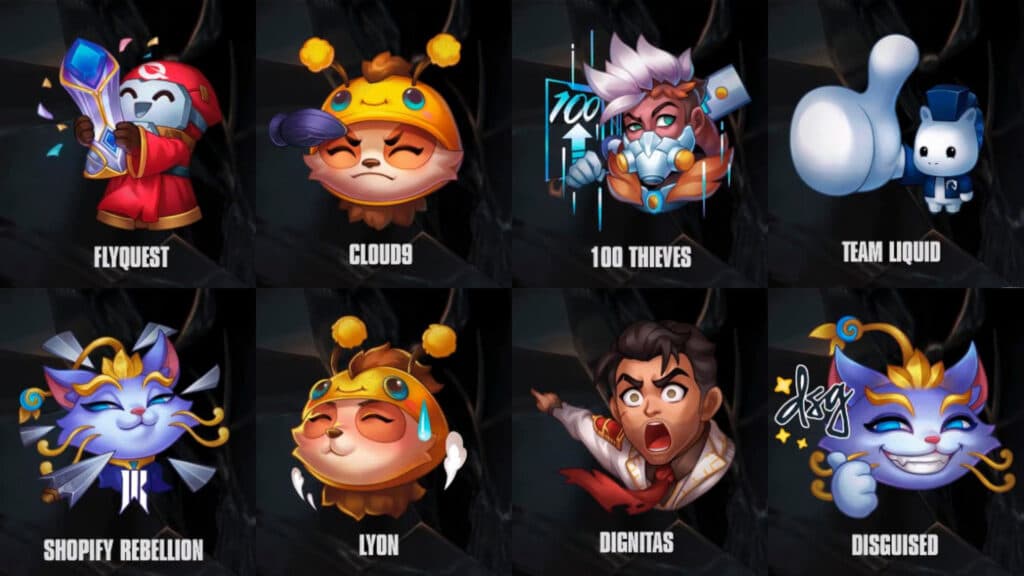 LTA North team emotes (Image via Riot Games)