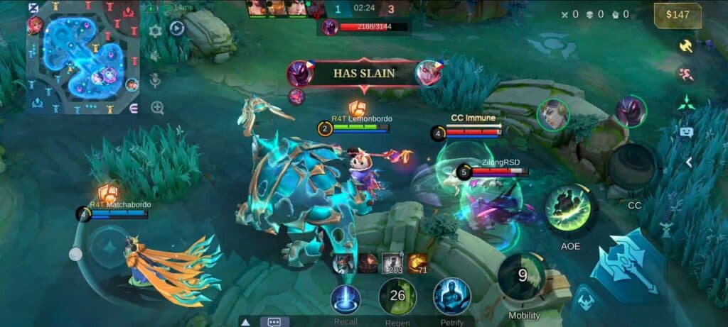 The river and overflowing currents will glow in the map when they are active. (Screenshot via essports.gg)