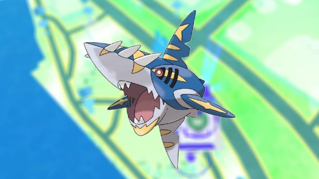 Mega Sharpedo, a Water/Dark type. (Image via esports.gg)